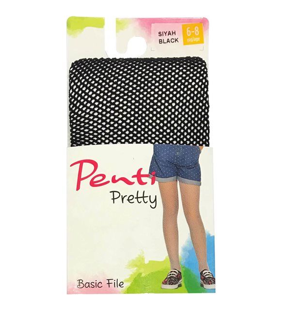 پنتی | Penti - جوراب شلواری لانه زنبوری دخترانه پنتی‌ Basic File مشکی 