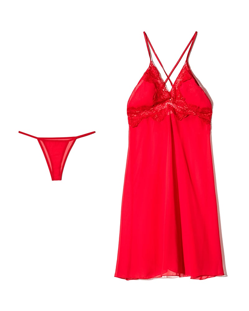 لباس خواب زنانه حریر ان بی بی 3246 قرمز